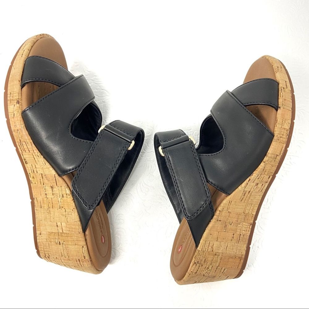 New CLARKS UNSTRUCTURED Un Plaza Sandals Black - Picture 5 of 8